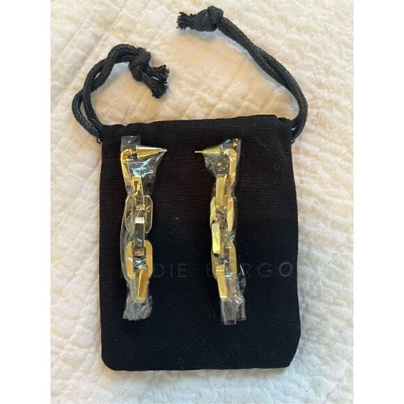 Eddie Borgo Supra Link Earrings 12k Gold -New - Picture 5 of 7